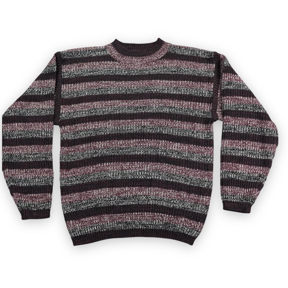 Santana Sweater Mens Medium MultiColor Stripes‎ Acrylic Cabincore Warm